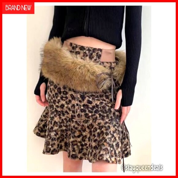 Faux Fur Tie Waist Wide Leather Belt for Dresses Jeans Vintage Accessory